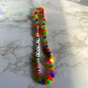 Beaded phone charm Fuck It